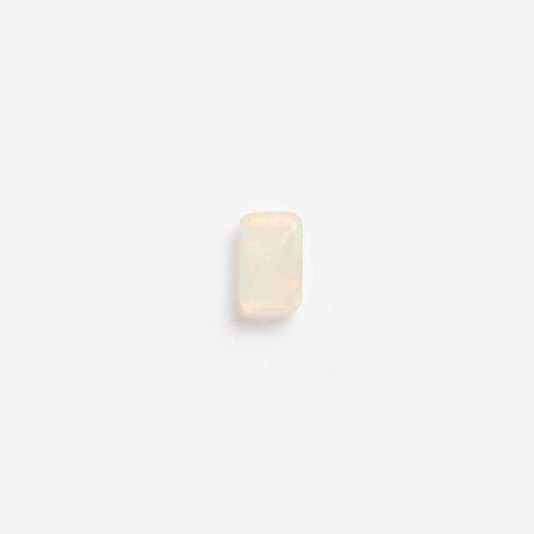 Iridescent rectangular gemstone