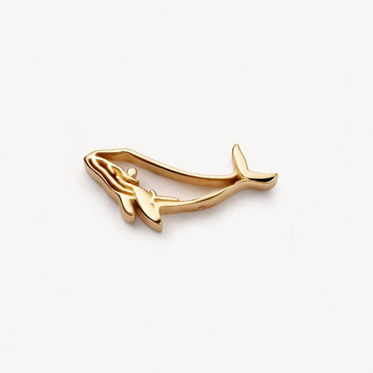 Gold whale-tail charm