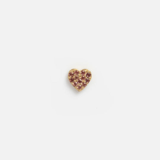Pink crystal heart charm
