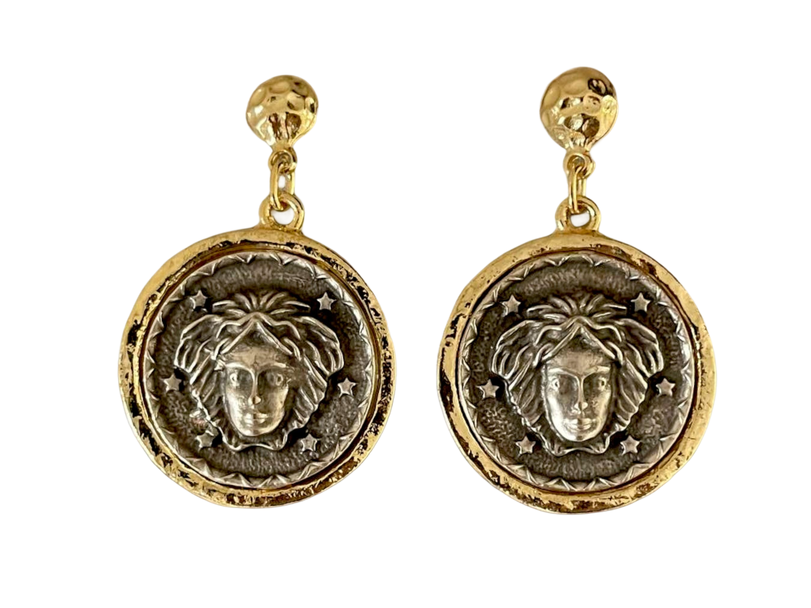 18k Gold Plated Medusa Coin Earrings - Handmade Bohemian Jewelry from Turkiye, Handmade In Turkey - Glam Duchess