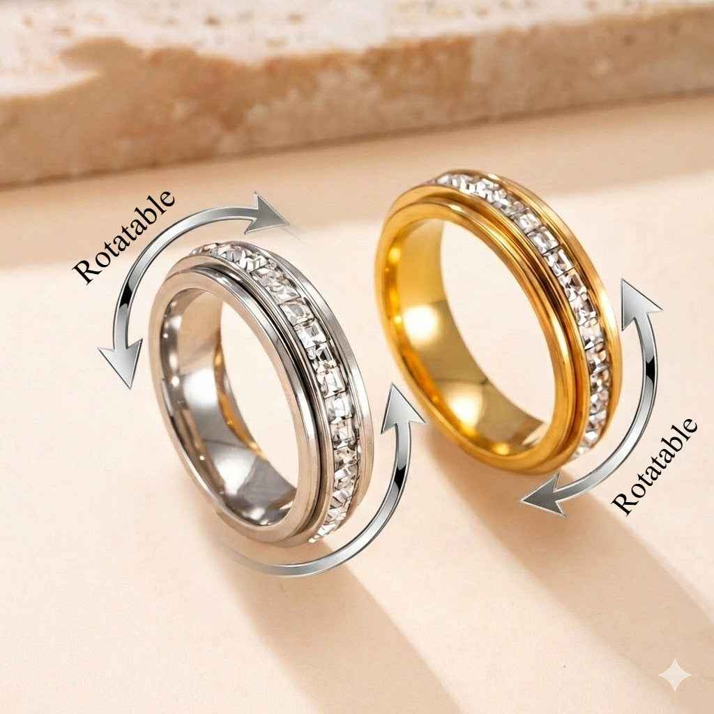 18K gold titanium rotating anxiety-relief ring.