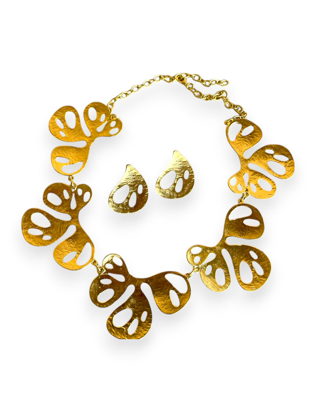 Gold Plated Necklace Set – Minimalist Two Tone Adjustable Chunky Jewelry