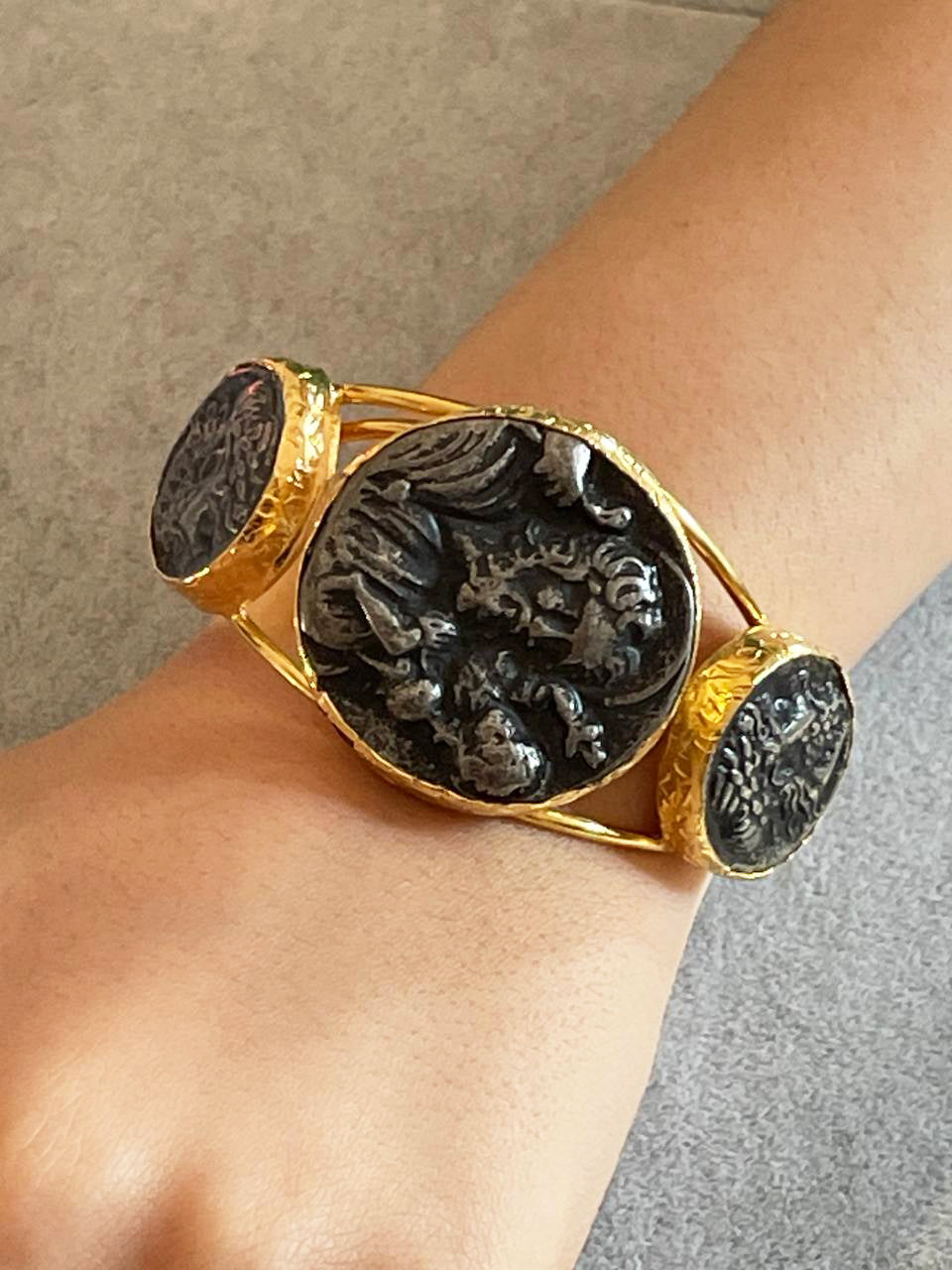 Gold Coin Bracelet Set – Ancient Coin Jewelry Cuff With Matching Ring
