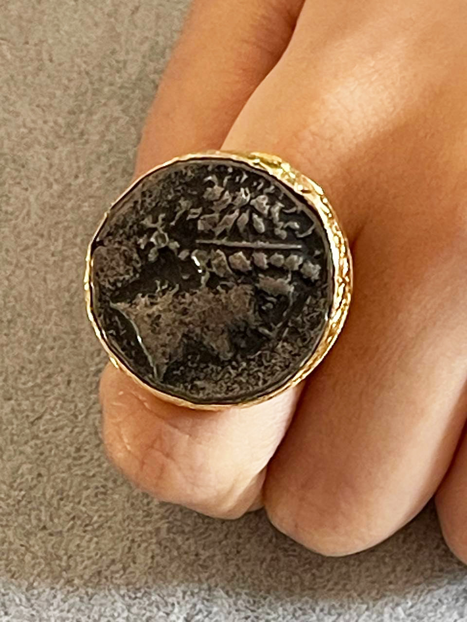 Gold Coin Bracelet Set – Ancient Coin Jewelry Cuff With Matching Ring