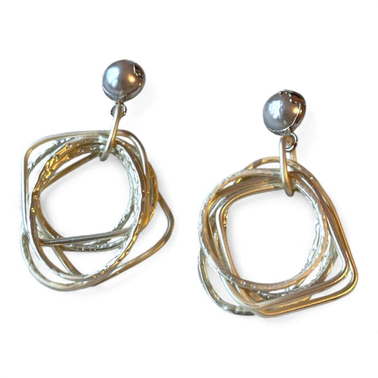 18K Vergulde Chunky Multi-Hoop Statement Oorbellen Met Parel - 7,5cm Goud