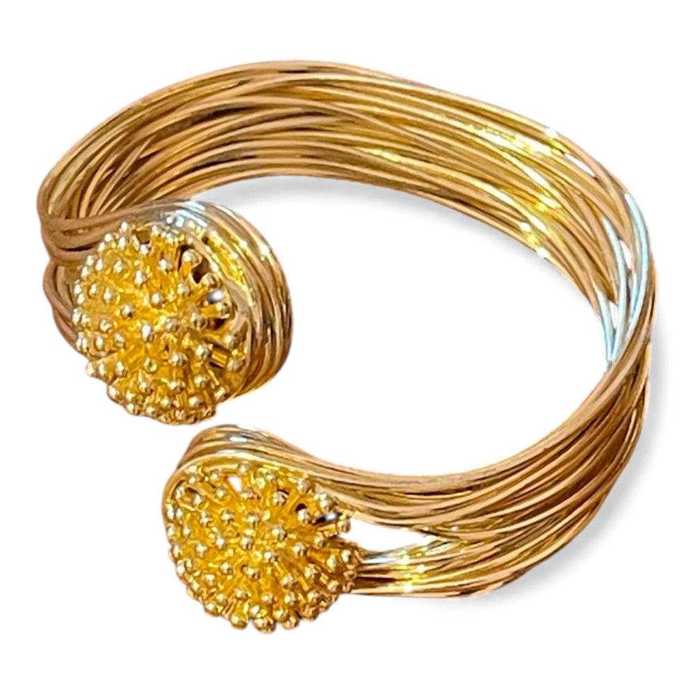 Handmade 18K Gold Plated Open Choker Necklace and Cuff Bracelet Set
