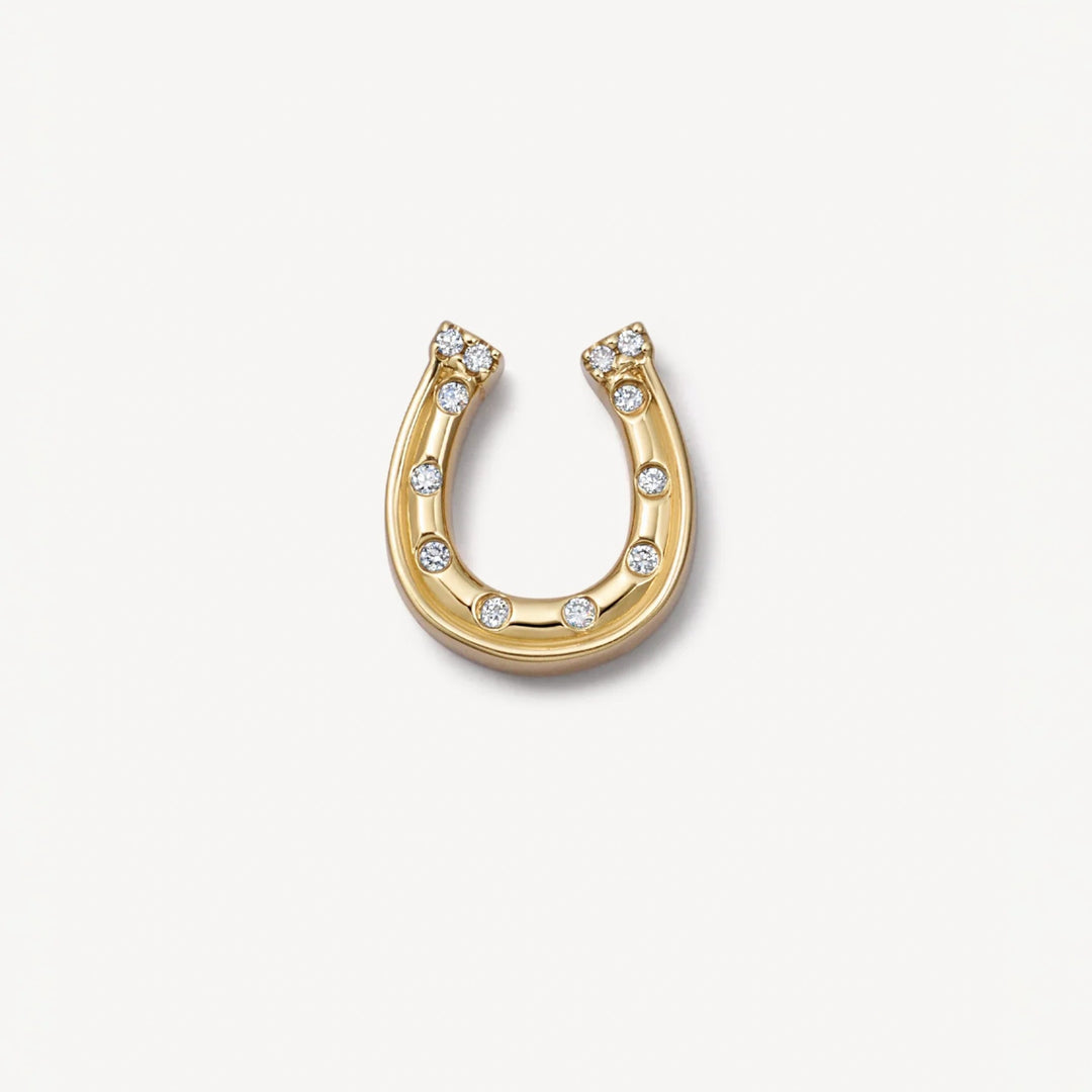 Gold crystal horseshoe charm