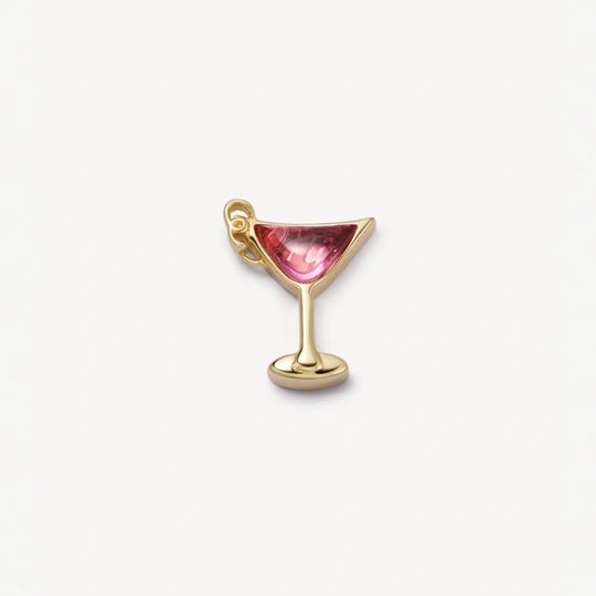Gold cocktail-glass charm