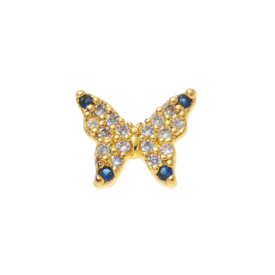Gold crystal butterfly charm