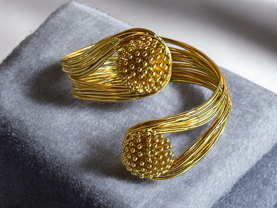 Handmade Gold Plated Open Choker Collar Necklace Bracelet, Handmade In Turkey - Glam Duchess