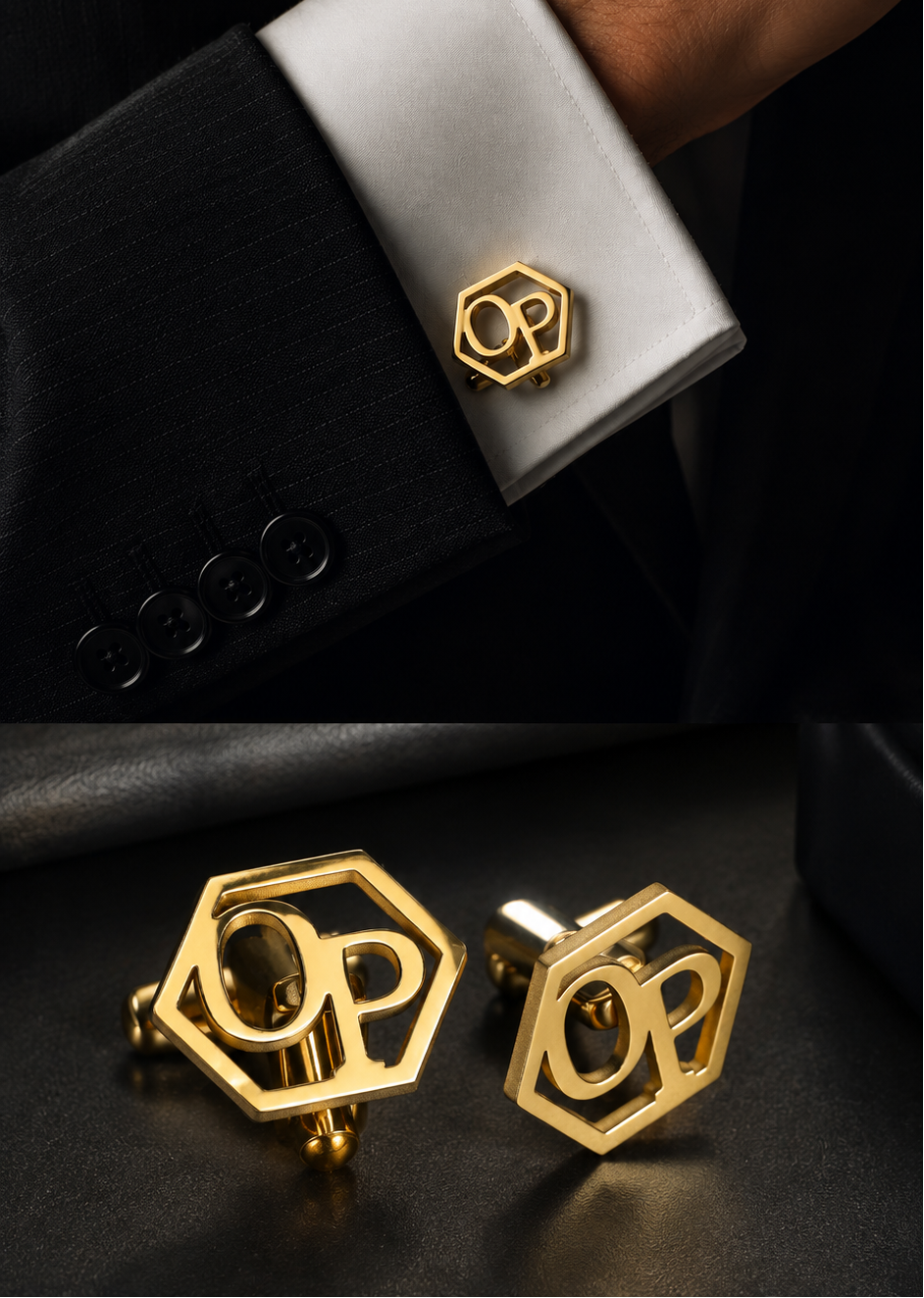 Personalized Initial Cufflinks | Custom Name | Gold, Silver & Rose Gold