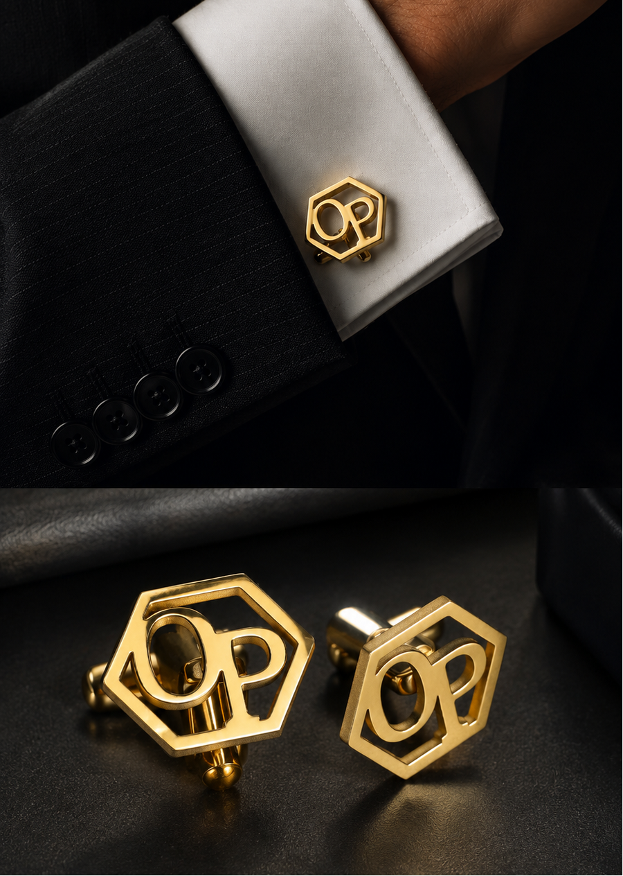 Personalized Initial Cufflinks | Custom Name | Gold, Silver & Rose Gold