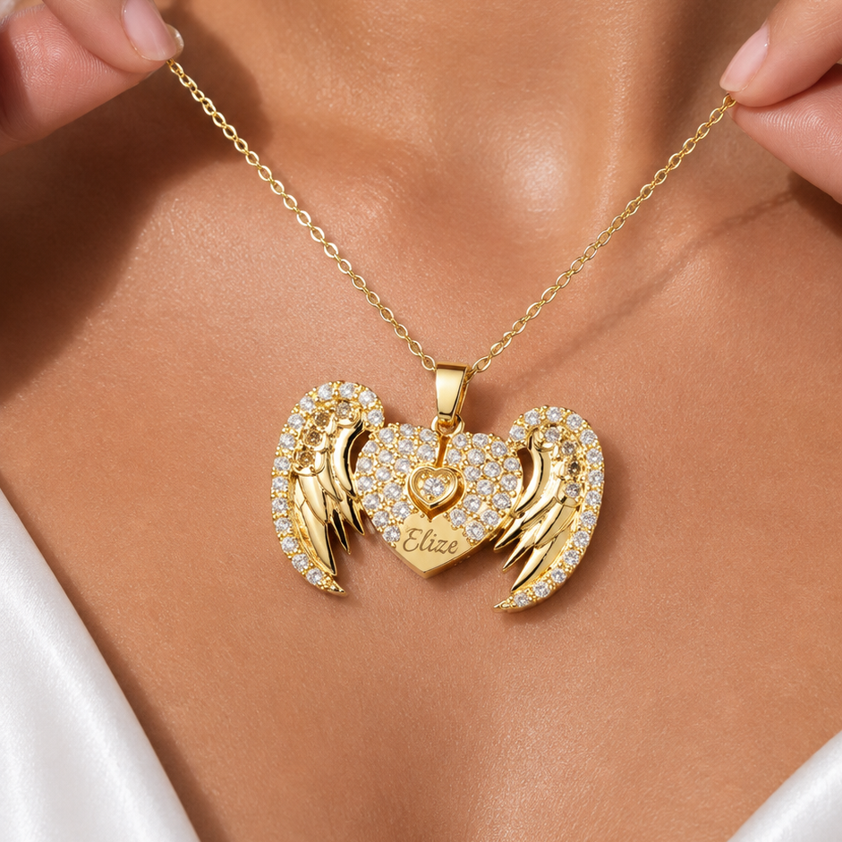 Personalized Engraved Heart Pendant Necklace | Hidden Message | Gold, Silver & Rose Gold