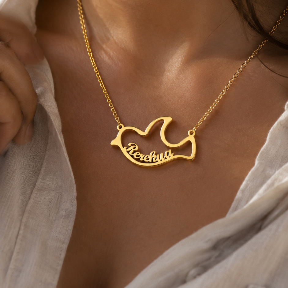 Personalized Name Necklace with Animal Pendant – Gold, Silver & Rose Gold