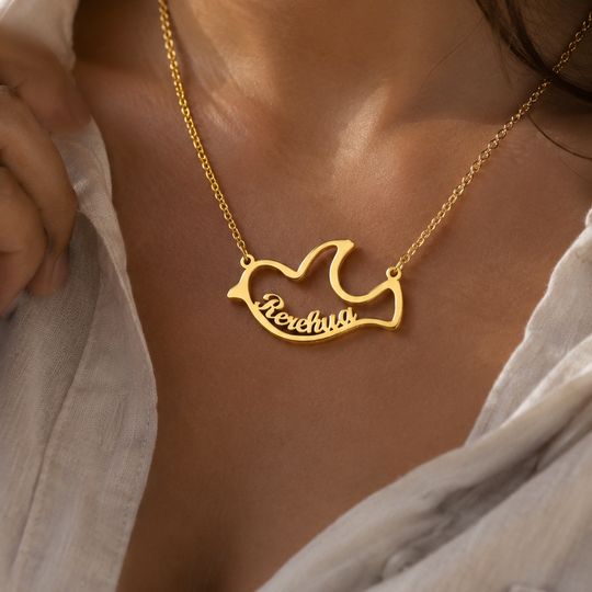Personalized Name Necklace with Animal Pendant – Gold, Silver & Rose Gold