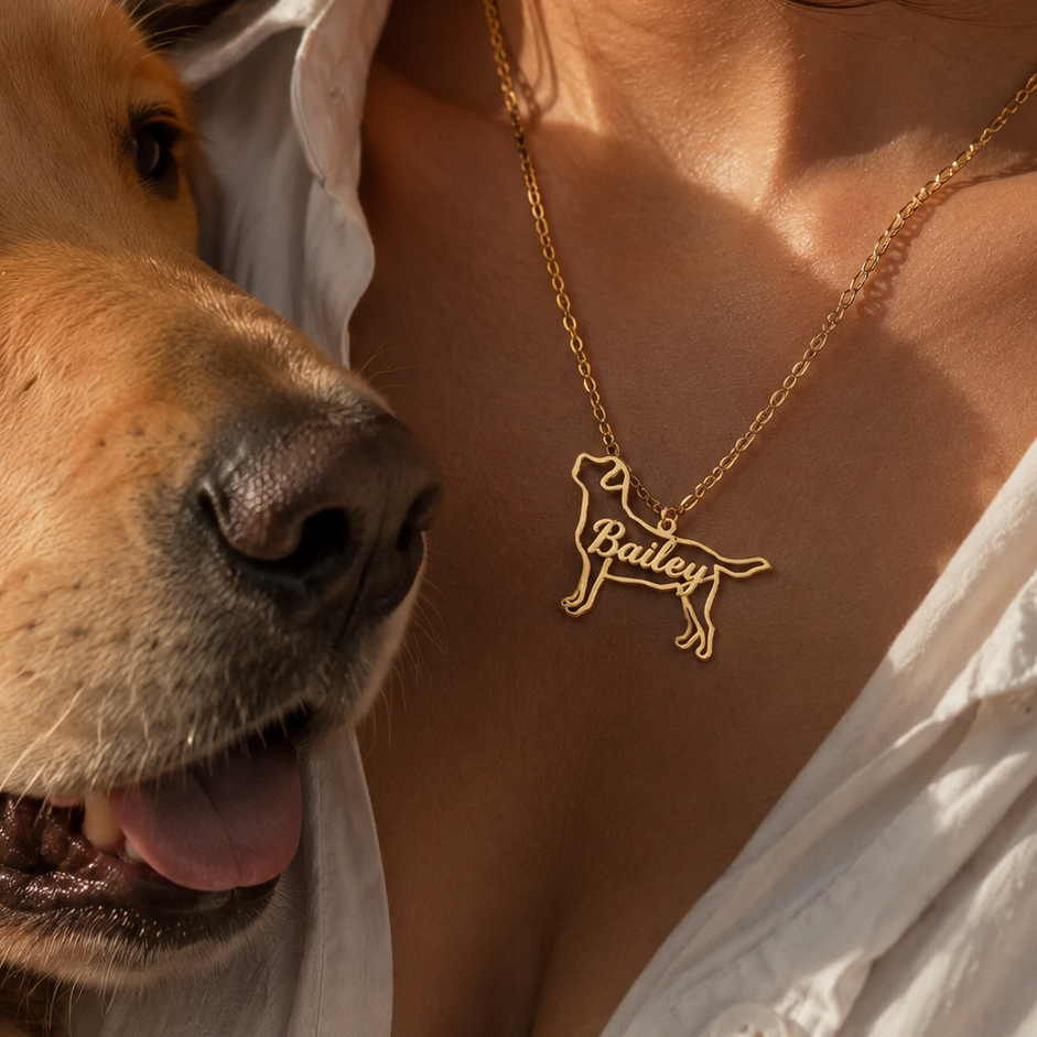 Personalized Name Necklace with Animal Pendant – Gold, Silver & Rose Gold