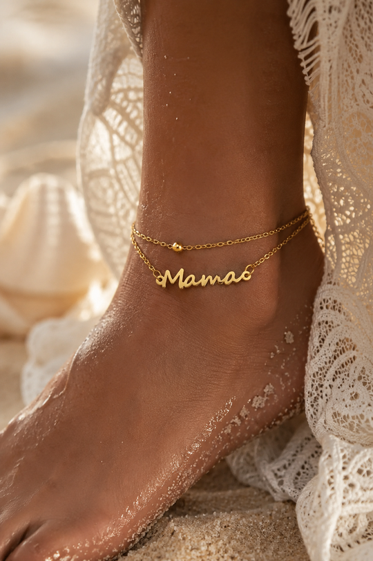 Personalized Name Anklet – Stainless Steel, Multi-Chain Styles