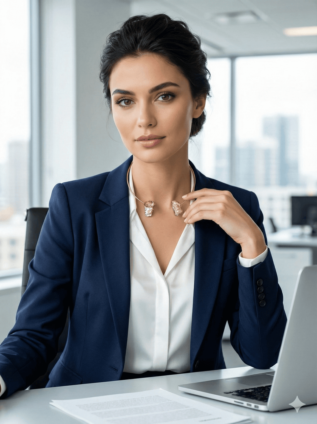 18k Gold Plated Baroque Keshi Pearl Choker – Organic Open Torque Necklace