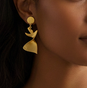 Sufi Dervish Earrings - Handmade 18K Gold-Plated Spiritual Jewelry,