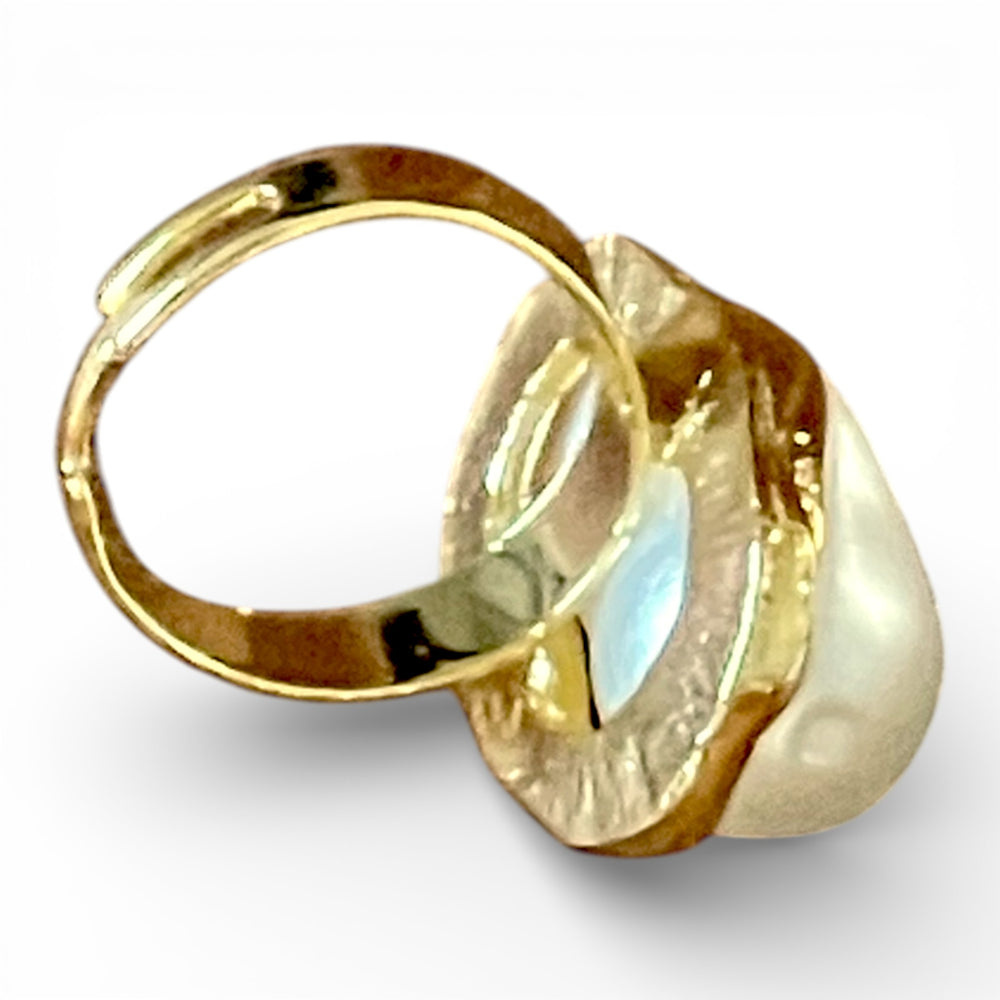 Aramele 18k Gold Plated Baroque Pearl Statement Set | Open Choker, Cuff & Ring
