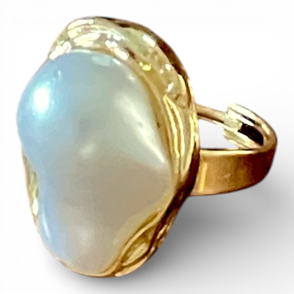 Aramele 18k Gold Plated Baroque Pearl Statement Set | Open Choker, Cuff & Ring