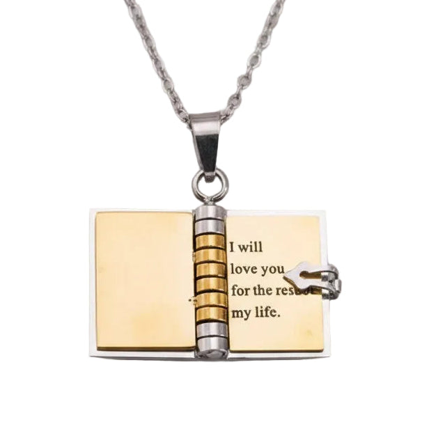 Necklace length guide for personalized engravable book locket necklace