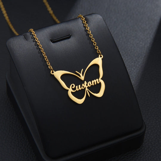 Personalized Name Necklace with Animal Pendant – Gold, Silver & Rose Gold