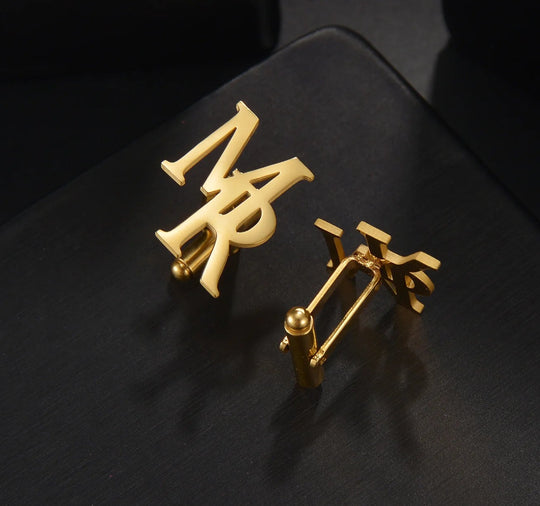 Personalized Initial Cufflinks | Custom Name | Gold, Silver & Rose Gold