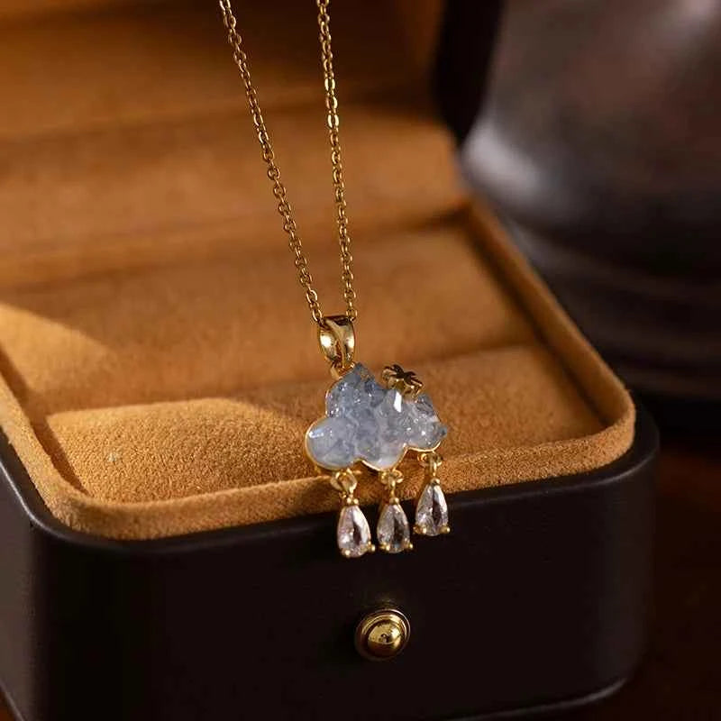 Cloud Raindrop Tassel Necklace | 316L Stainless Steel