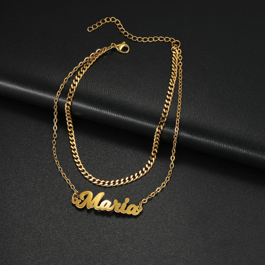 Personalized Name Anklet – Stainless Steel, Multi-Chain Styles