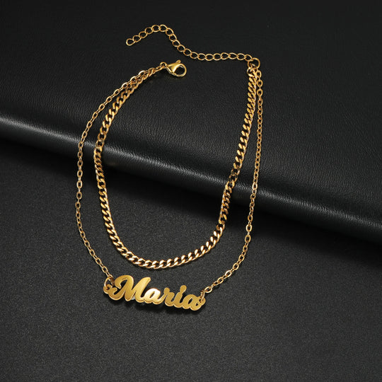 Personalized Name Anklet – Stainless Steel, Multi-Chain Styles
