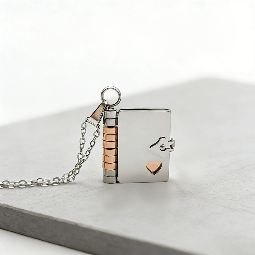 Engravable Book Locket Necklace – Personalized Pendant