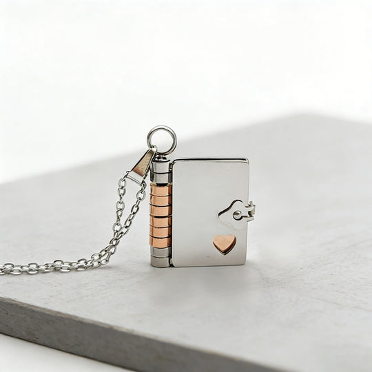 Engravable Book Locket Necklace – Personalized Pendant