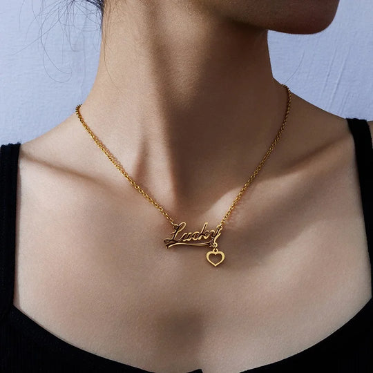 Personalized Name Necklace | Stainless Steel Nameplate Pendant