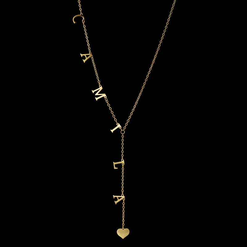 Personalized Name Letter Necklace – Stainless Steel | Gold, Rose Gold & Silver