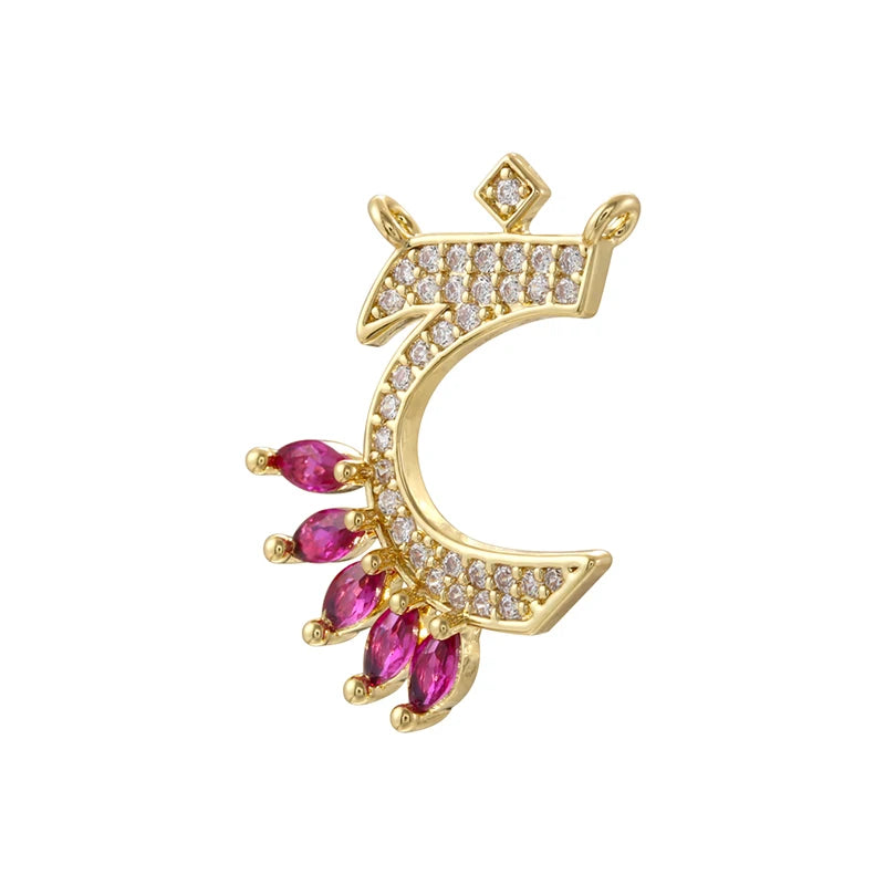 CZ Stone Alphabet Charm Pendant