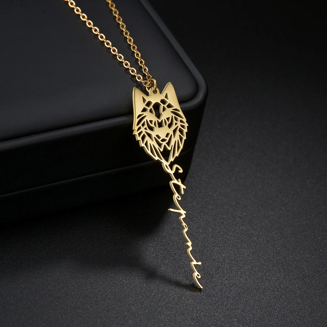 Personalized Name Necklace with Animal Pendant – Gold, Silver & Rose Gold