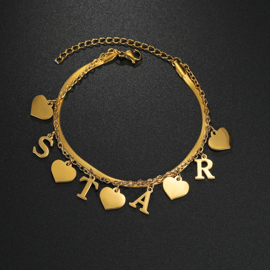 Personalized Name Anklet – Stainless Steel, Multi-Chain Styles