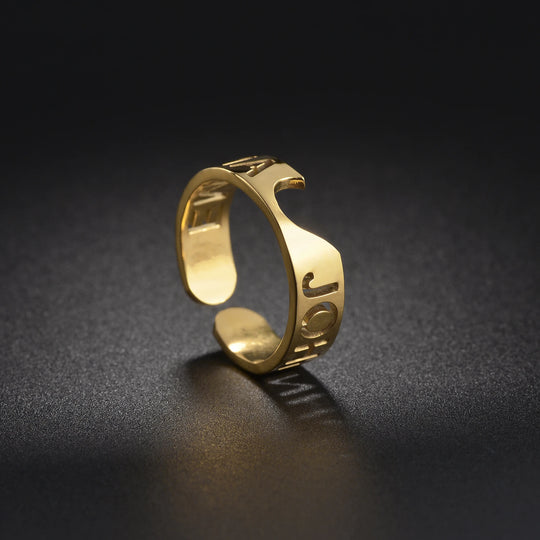 Personalized Name Ring – Adjustable Stainless Steel | Silver, Gold, Rose Gold & Black