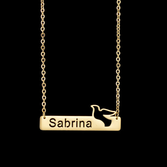 Personalized Name Necklace with Animal Pendant – Gold, Silver & Rose Gold