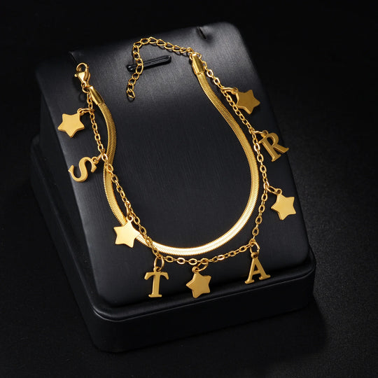 Personalized Name Anklet – Stainless Steel, Multi-Chain Styles