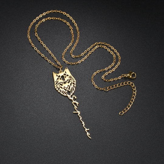 Personalized Name Necklace with Animal Pendant – Gold, Silver & Rose Gold
