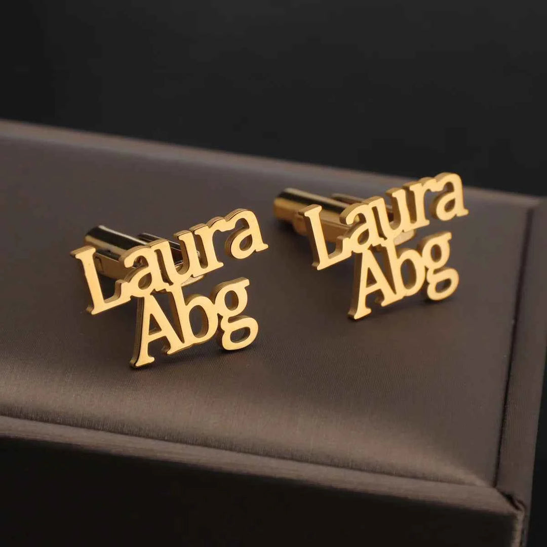 Atoztide Personalized Custom Name Cufflinks for Men Shirt Cuff Buttons Letter Initials Jewelry Wedding Gifts Accessories
