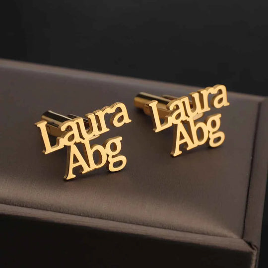 Atoztide Personalized Custom Name Cufflinks for Men Shirt Cuff Buttons Letter Initials Jewelry Wedding Gifts Accessories