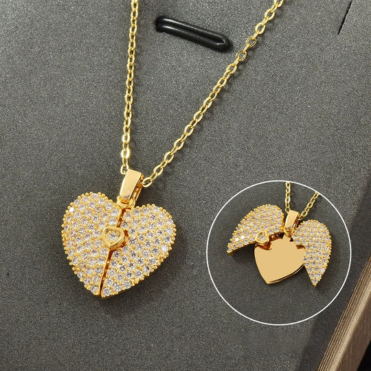 Personalized Engraved Heart Pendant Necklace | Hidden Message | Gold, Silver & Rose Gold