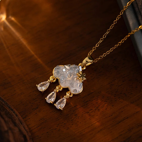 Cloud Raindrop Tassel Necklace | 316L Stainless Steel