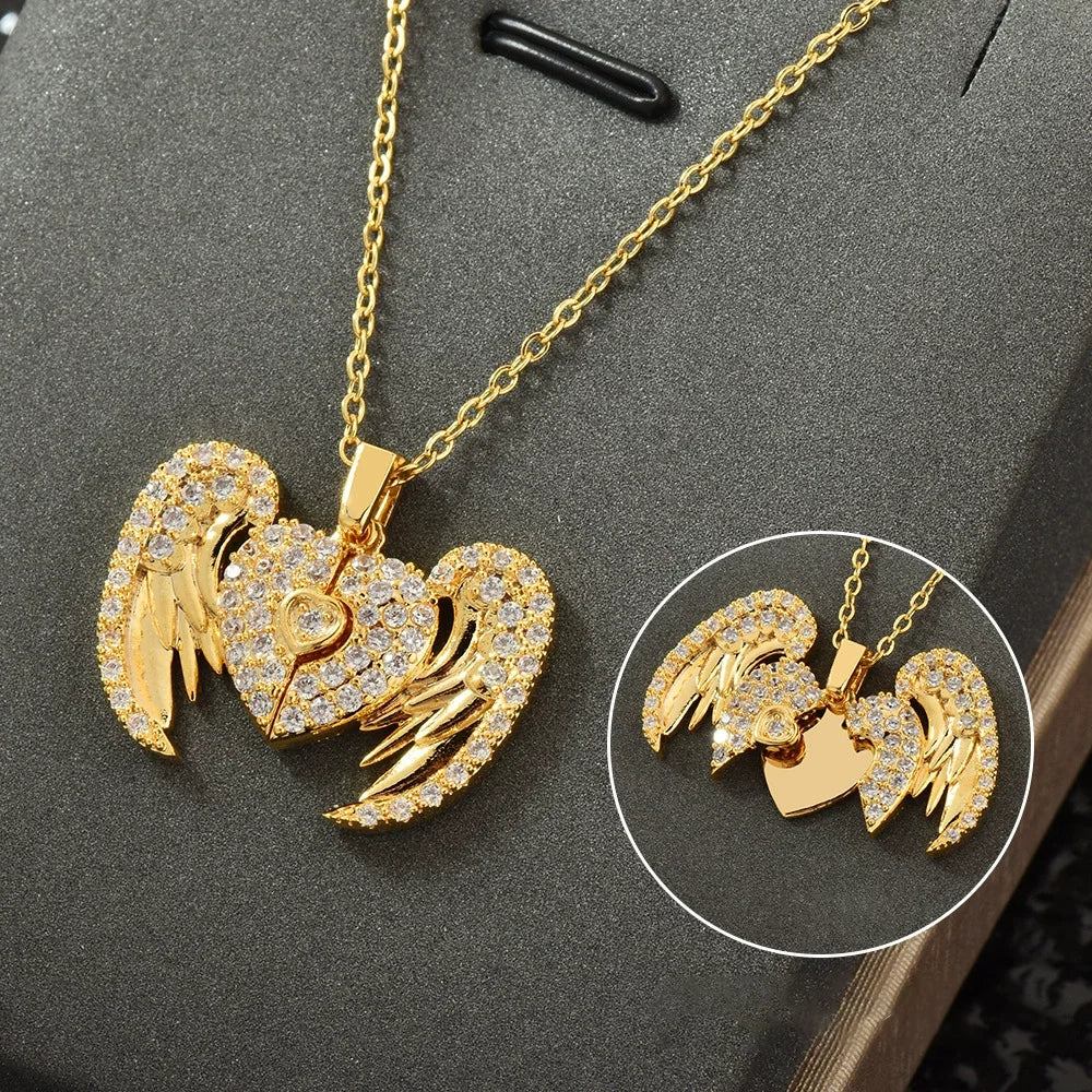 Personalized Engraved Heart Pendant Necklace | Hidden Message | Gold, Silver & Rose Gold