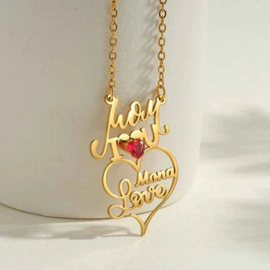 365 New Arrival Custom Name Necklace Personalized Stainless Steel Pendant Necklace for Women Mother Family Jewelry Birthday Gift