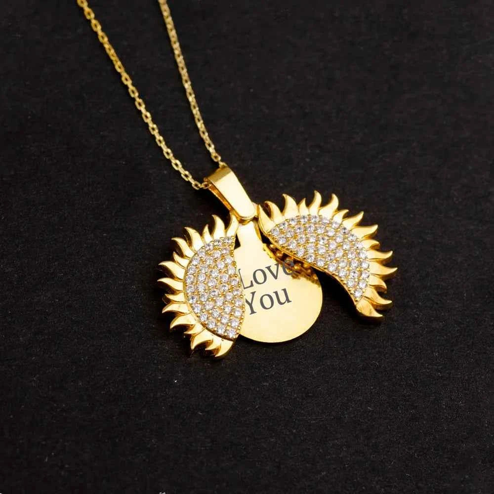 Atoztide Engrave Name Heart Necklace Personalized Hidden Message Stainless Steel Jewelry Pendant for Women Chain Birthday Gift