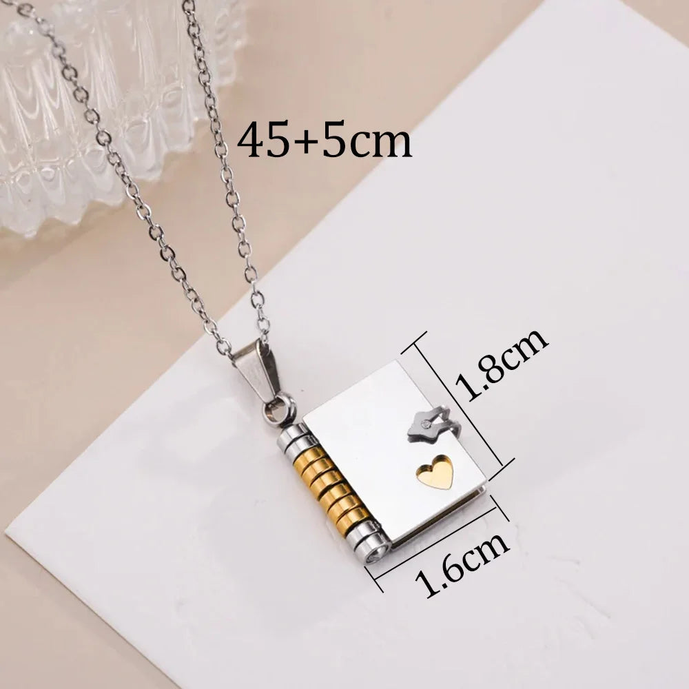 Engravable Book Locket Necklace – Personalized Pendant